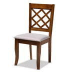 Lot de 4 chaises de salle à manger Brigitte gris/noyer - Baxton Studio