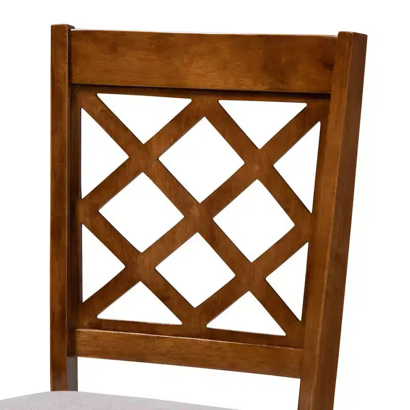 Lot de 4 chaises de salle à manger Brigitte gris/noyer - Baxton Studio