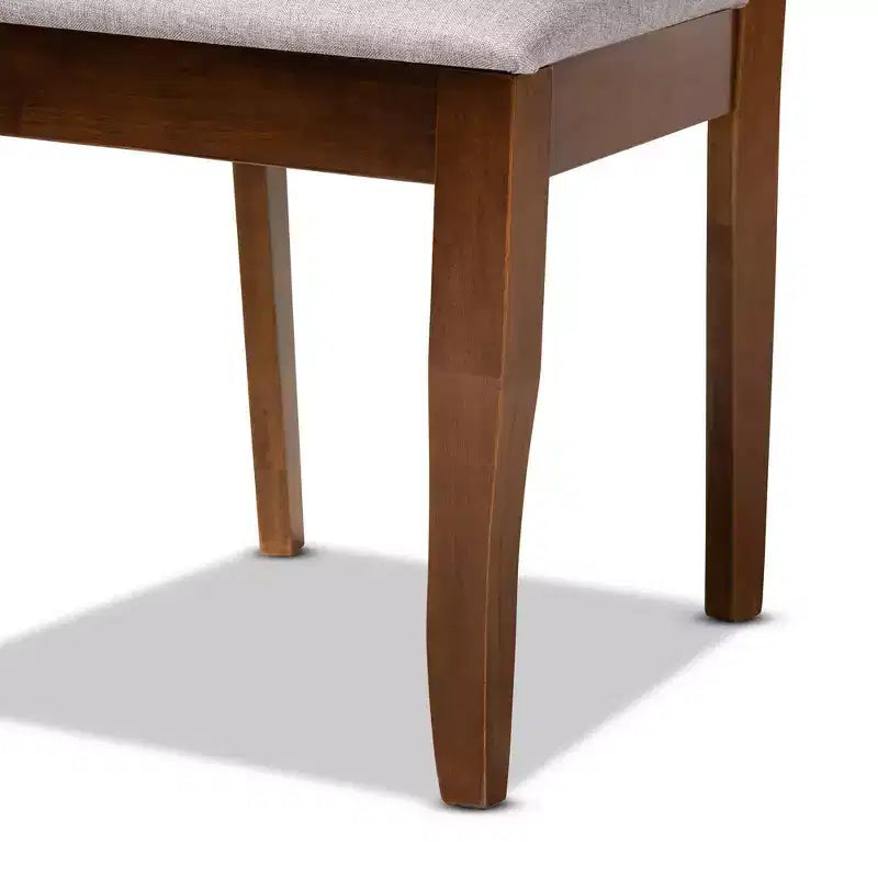 Lot de 4 chaises de salle à manger Brigitte gris/noyer - Baxton Studio