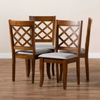 Lot de 4 chaises de salle à manger Brigitte gris/noyer - Baxton Studio