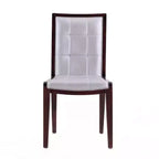 Manhattan Comfort Lot de 2 Chaises de Salle à Manger Executor en Simili Cuir Argent : Pieds en Hêtre, Aucun Assemblage Requis, Nettoyage des Taches