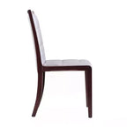 Manhattan Comfort Lot de 2 Chaises de Salle à Manger Executor en Simili Cuir Argent : Pieds en Hêtre, Aucun Assemblage Requis, Nettoyage des Taches