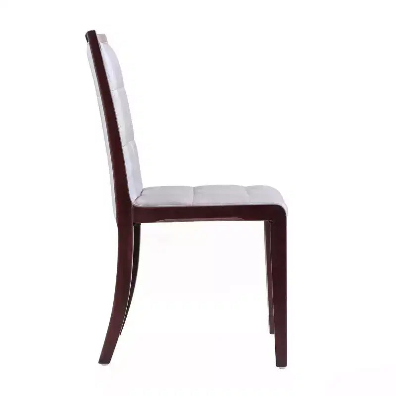 Manhattan Comfort Lot de 2 Chaises de Salle à Manger Executor en Simili Cuir Argent : Pieds en Hêtre, Aucun Assemblage Requis, Nettoyage des Taches