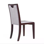 Manhattan Comfort Lot de 2 Chaises de Salle à Manger Executor en Simili Cuir Argent : Pieds en Hêtre, Aucun Assemblage Requis, Nettoyage des Taches