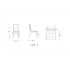 Manhattan Comfort Lot de 2 Chaises de Salle à Manger Executor en Simili Cuir Argent : Pieds en Hêtre, Aucun Assemblage Requis, Nettoyage des Taches