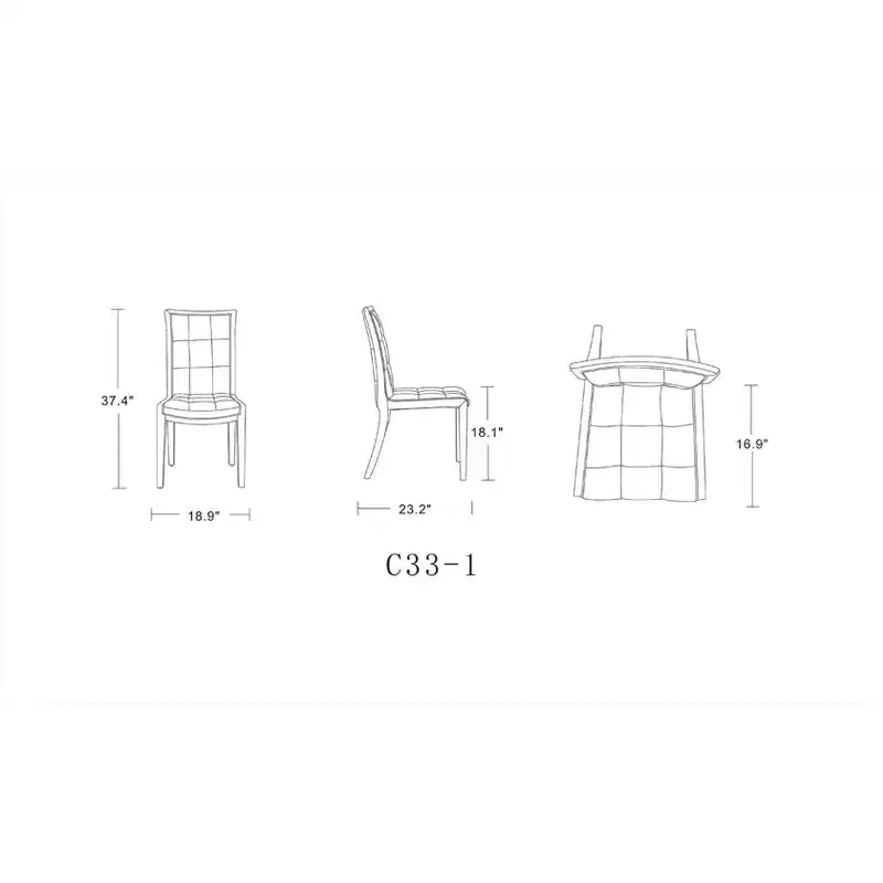 Manhattan Comfort Lot de 2 Chaises de Salle à Manger Executor en Simili Cuir Argent : Pieds en Hêtre, Aucun Assemblage Requis, Nettoyage des Taches