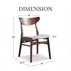 HOMES: Inside + Out Lot de 2 chaises de salle à manger rembourrées Palm Shade Mid-Century Noyer