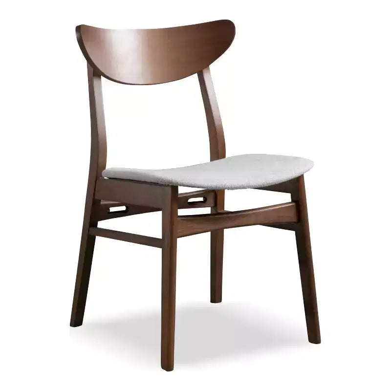 HOMES: Inside + Out Lot de 2 chaises de salle à manger rembourrées Palm Shade Mid-Century Noyer