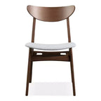 HOMES: Inside + Out Lot de 2 chaises de salle à manger rembourrées Palm Shade Mid-Century Noyer