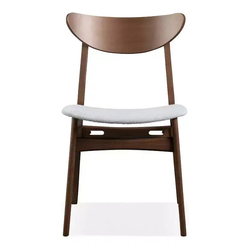 HOMES: Inside + Out Lot de 2 chaises de salle à manger rembourrées Palm Shade Mid-Century Noyer
