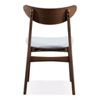 HOMES: Inside + Out Lot de 2 chaises de salle à manger rembourrées Palm Shade Mid-Century Noyer