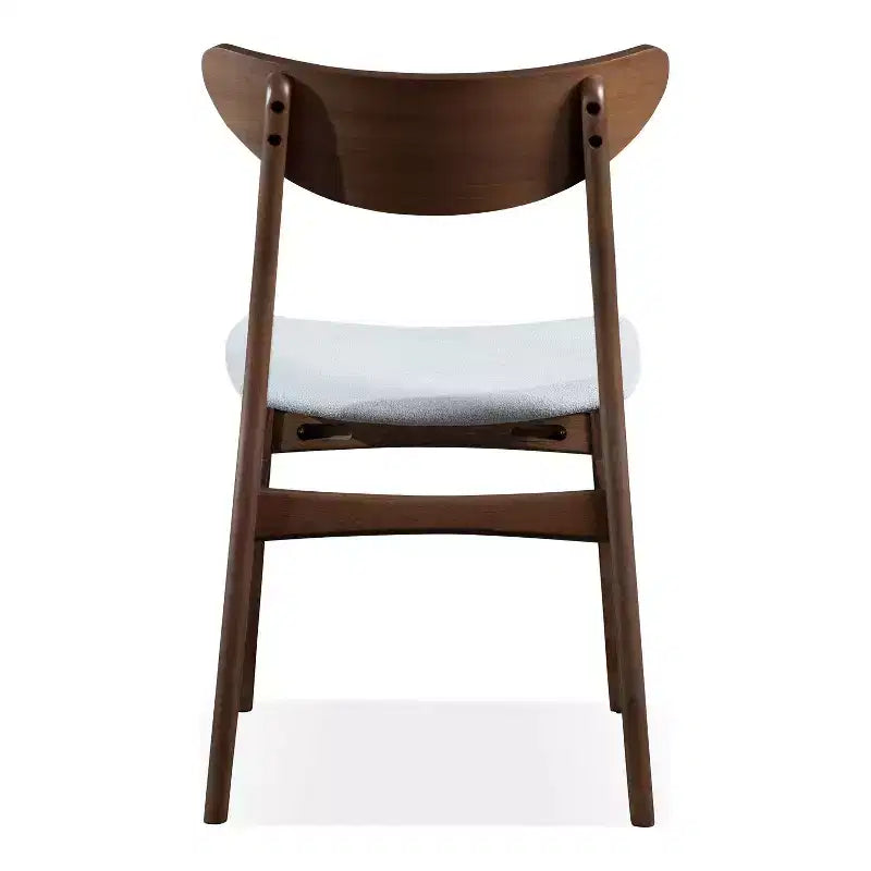 HOMES: Inside + Out Lot de 2 chaises de salle à manger rembourrées Palm Shade Mid-Century Noyer