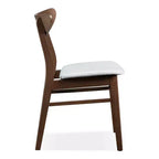 HOMES: Inside + Out Lot de 2 chaises de salle à manger rembourrées Palm Shade Mid-Century Noyer