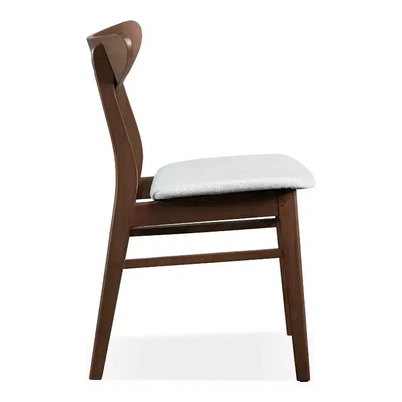 HOMES: Inside + Out Lot de 2 chaises de salle à manger rembourrées Palm Shade Mid-Century Noyer