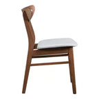 HOMES: Inside + Out Lot de 2 chaises de salle à manger rembourrées Palm Shade Mid-Century Noyer