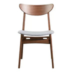 HOMES: Inside + Out Lot de 2 chaises de salle à manger rembourrées Palm Shade Mid-Century Noyer
