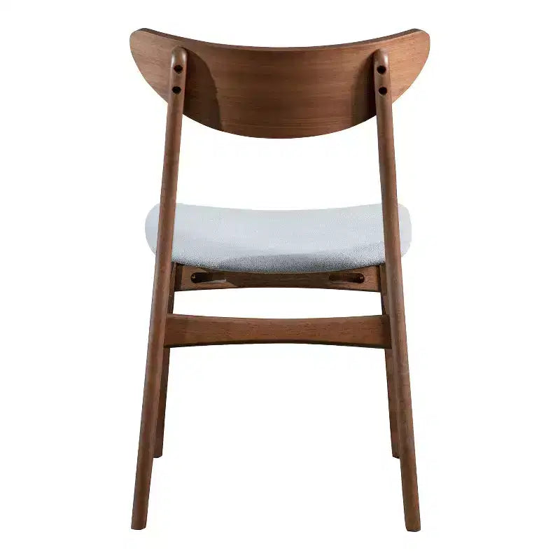 HOMES: Inside + Out Lot de 2 chaises de salle à manger rembourrées Palm Shade Mid-Century Noyer