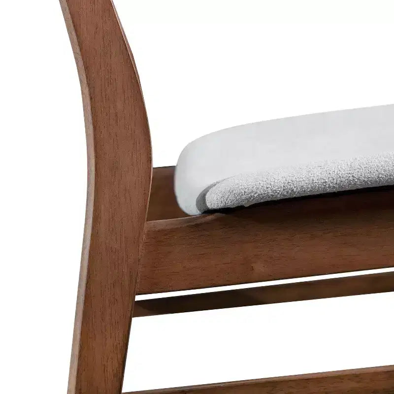 HOMES: Inside + Out Lot de 2 chaises de salle à manger rembourrées Palm Shade Mid-Century Noyer