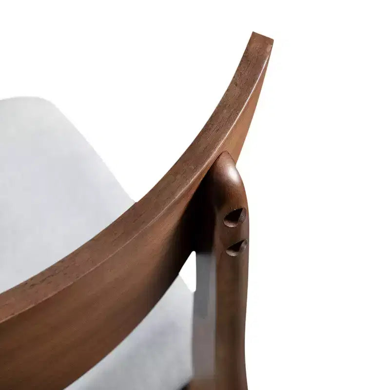 HOMES: Inside + Out Lot de 2 chaises de salle à manger rembourrées Palm Shade Mid-Century Noyer