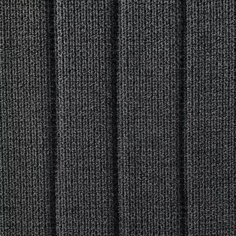 Armen Living Lot de 2 Chaises de Salle à Manger Anastasia en Acier Inoxydable Brossé et Tissu Anthracite