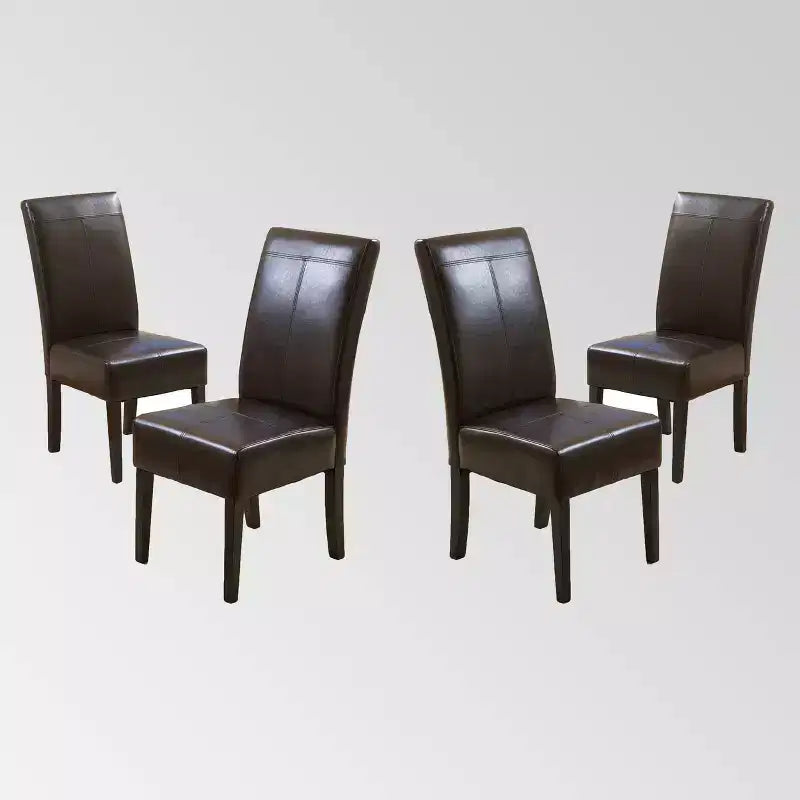 Lot de 4 chaises de salle à manger Pertica T-stitch marron chocolat - Christopher Knight Home : Rembourrées, style de transition