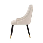 Chaise de salle à manger Eda moderne en velours rembourré crème - Manhattan Comfort