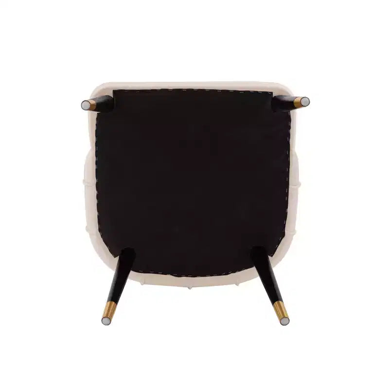 Chaise de salle à manger Eda moderne en velours rembourré crème - Manhattan Comfort
