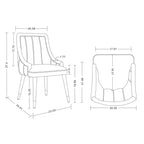Chaise de salle à manger Eda moderne en velours rembourré crème - Manhattan Comfort