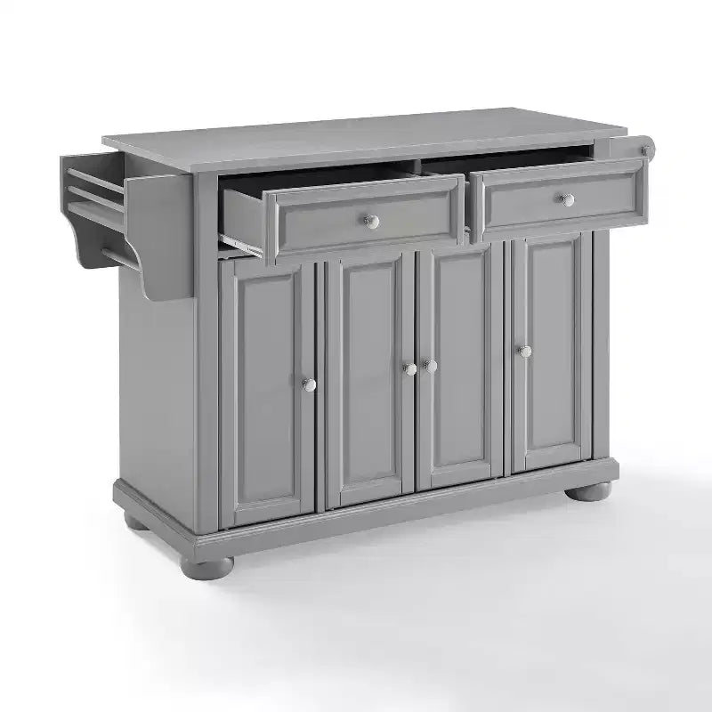 Îlot de cuisine/Chariot à plateau en acier inoxydable Alexandria Gris/Acier inoxydable - Crosley