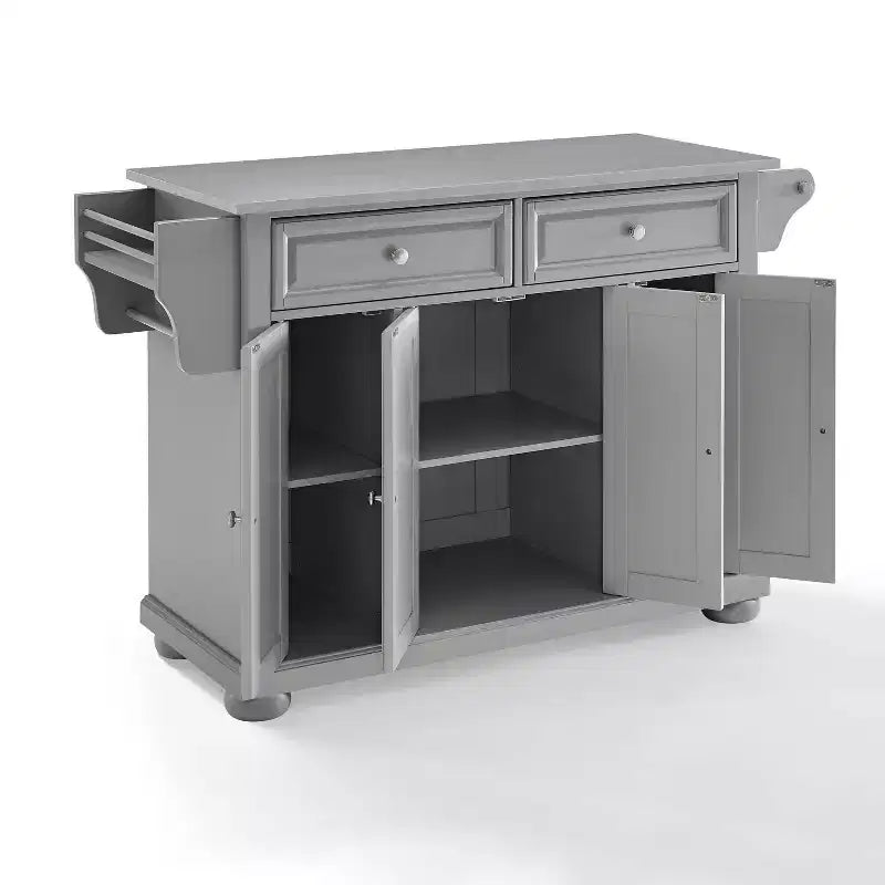 Îlot de cuisine/Chariot à plateau en acier inoxydable Alexandria Gris/Acier inoxydable - Crosley