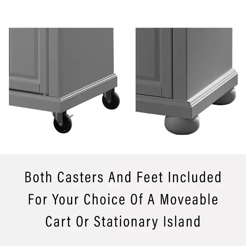 Îlot de cuisine/Chariot à plateau en acier inoxydable Alexandria Gris/Acier inoxydable - Crosley