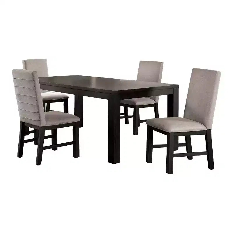 HOMES: Inside + Out 5pc Brightpeak Transitional Dining Table Set Antique Black/Gray