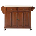 Crosley Natural Wood Top Kitchen Cart - Cherry