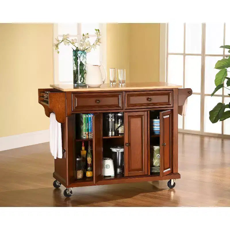 Dessertes de cuisine Crosley avec plateau en bois naturel - Cerisier