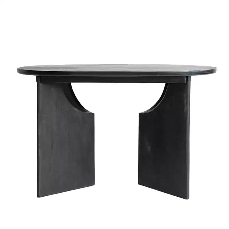 Storied Home Table de salle à manger ovale noire