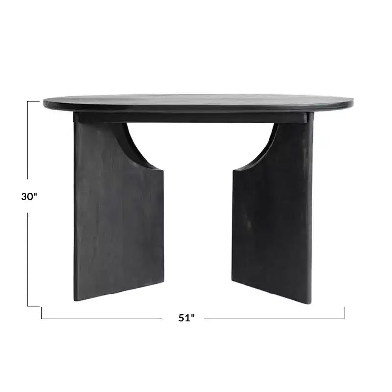 Storied Home Table de salle à manger ovale noire