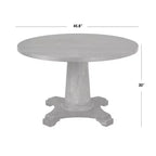 angelo:ENSEMBLE SALLE À MANGER Ariana 3 pièces gris : table en hévéa, chaises capitonnées, garniture cloutée