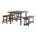Pomona Metal and Wood Dining Table Brown - Alaterre Furniture