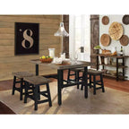 Table à manger Pomona en métal et bois, marron - Alaterre Furniture