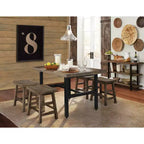 Table à manger Pomona en métal et bois, marron - Alaterre Furniture
