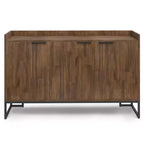 Buffet de salle à manger WyndenHall Bolton marron vieilli rustique naturel : Bois d'acacia, meuble de rangement 3 portes, design industriel