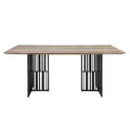 Acme Furniture 72" Zudora Dining Table Antique Oak Sandy Black Finish: 6 Seater, Double Pedestal Base, Metal Frame