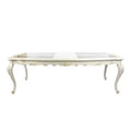 Chantelle 96" Dining Tables Marble Top and Pearl White - Acme Furniture