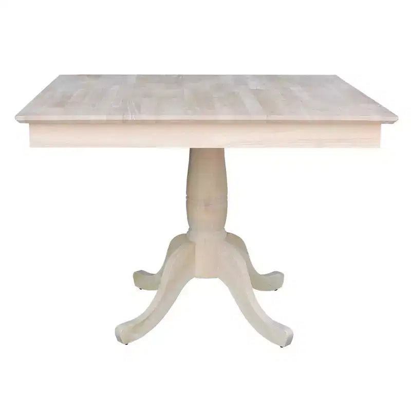 Tables de salle à manger 29,1" Minden Square Top Pedestal Inachevées - International Concepts : Bois massif, Coin-repas