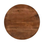 Table à manger ronde Urban Port 30", fabriquée à la main en bois de manguier, piédestal torsadé artisanal, finition noyer brun