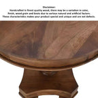 Table à manger ronde Urban Port 30", fabriquée à la main en bois de manguier, piédestal torsadé artisanal, finition noyer brun