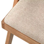 Lifestorey Ensemble de salle à manger 6 pièces Baywood en bois massif style milieu de siècle Chêne clair/Beige