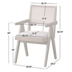 Lifestorey Ensemble de salle à manger 6 pièces Baywood en bois massif style milieu de siècle Chêne clair/Beige