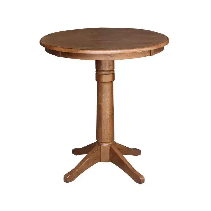 Ensemble repas Effie rond à hauteur de comptoir 30" avec 2 tabourets Emily chêne vieilli - International Concepts : bois massif, 3 pièces
