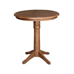 Ensemble repas Effie rond à hauteur de comptoir 30" avec 2 tabourets Emily chêne vieilli - International Concepts : bois massif, 3 pièces